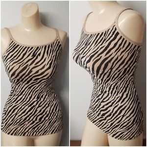 Flexees animal print tank top size small stretchy 4-6